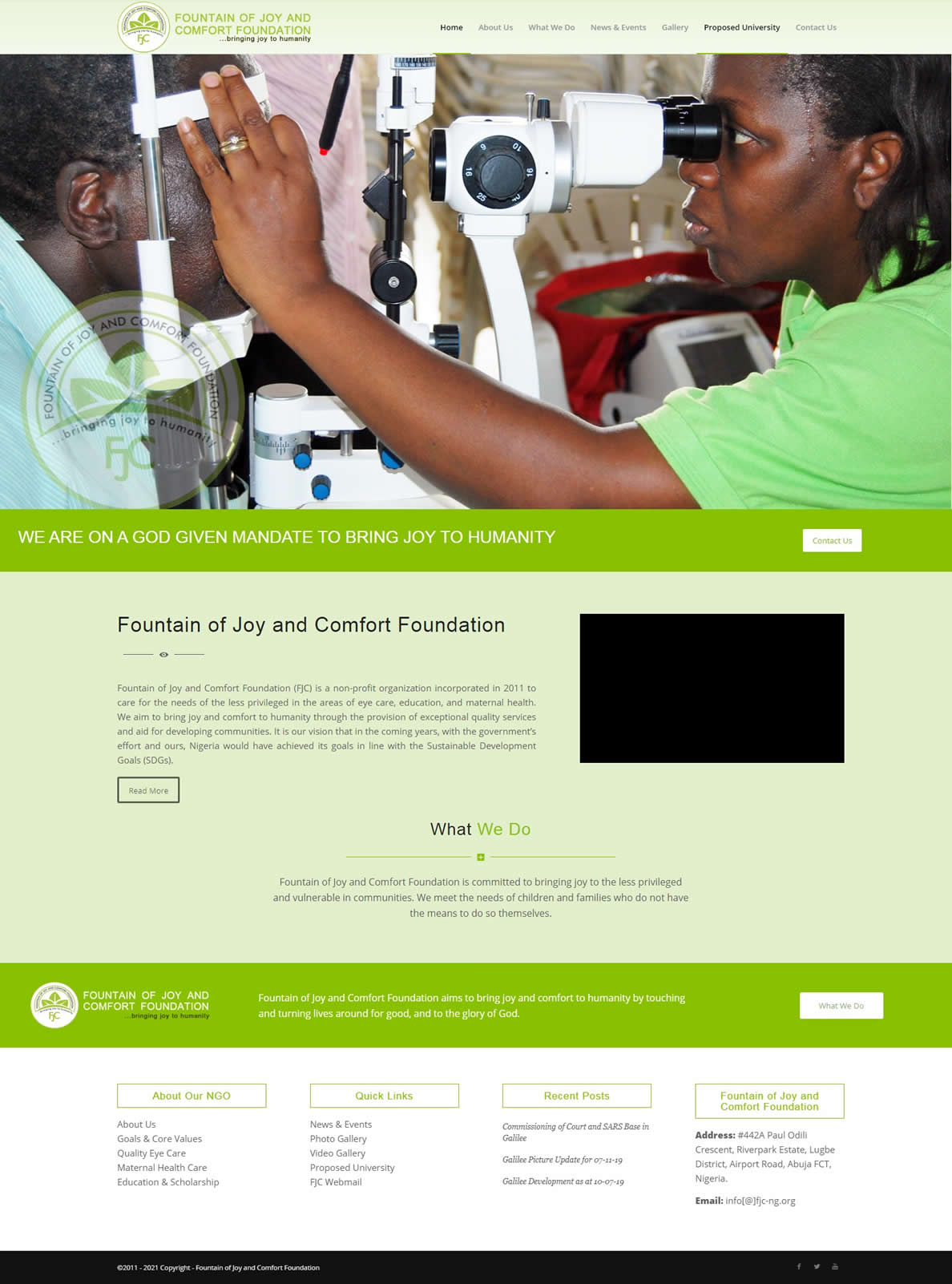 Bespoke website Non-Profit Organization, Abuja, Nigeria