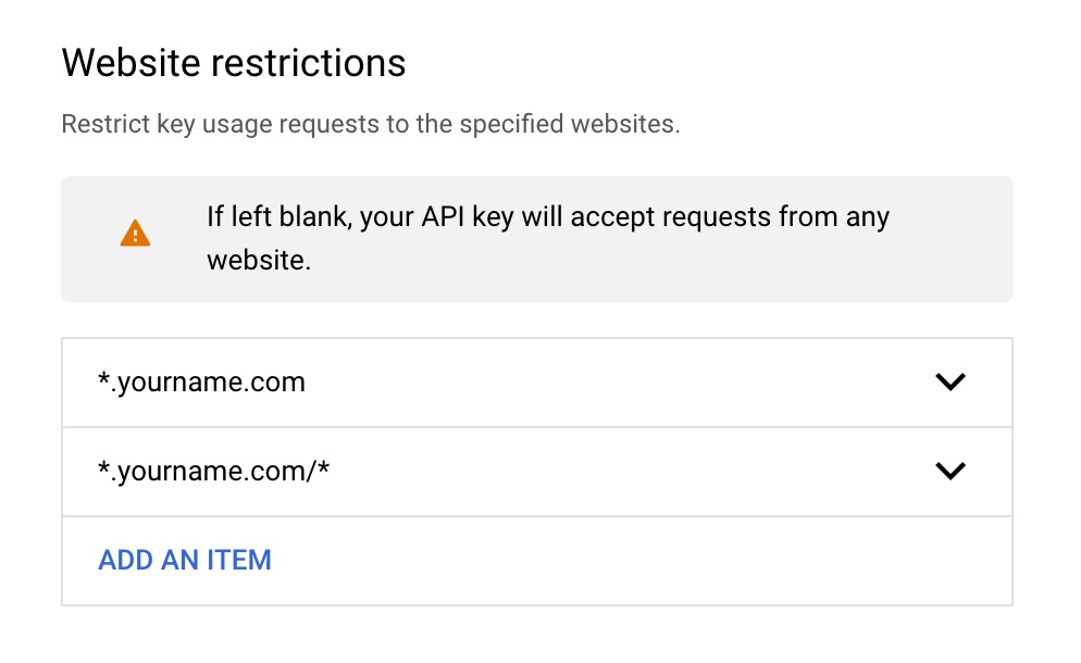 Google Maps API HTTP Referrers